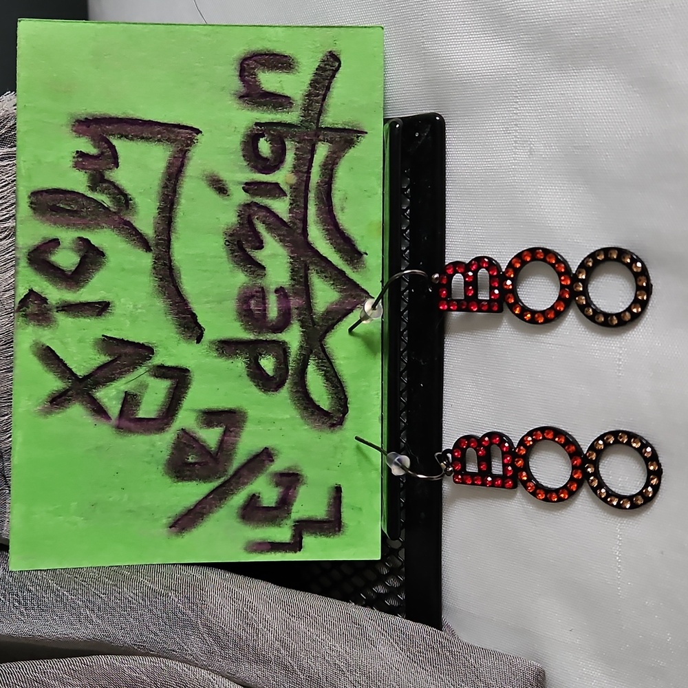 Halloween 365 Stylish Jeweled "BOO" Dangle Earrings